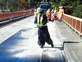 橋梁加熱アスファルト塗膜防水施工